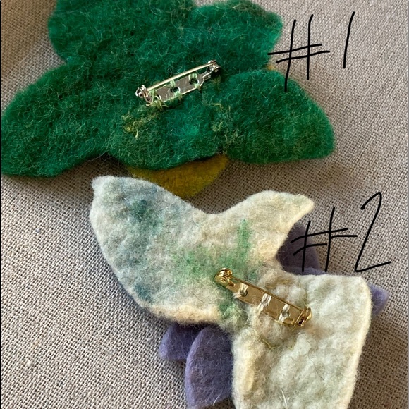 Hand Felted Floral Pins Brooches - Picture 2 of 7
